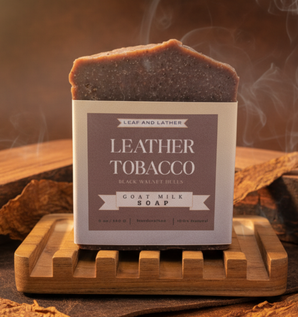 Sweet Tobacco + Leather and Goat Milk | Men's Artisan Luxury Soap Bar - 5 oz