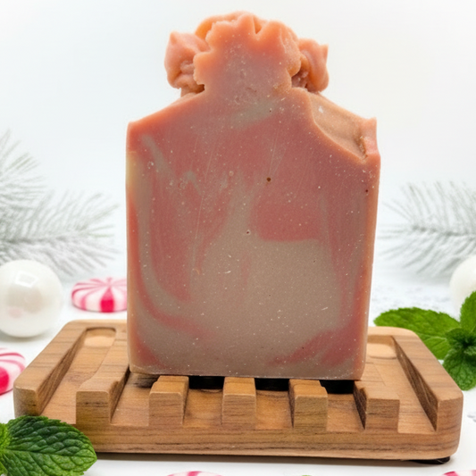 Peppermint Chocolate Cream | Christmas Artisan Bar Soap Bar| Leaf and Lather 5 oz