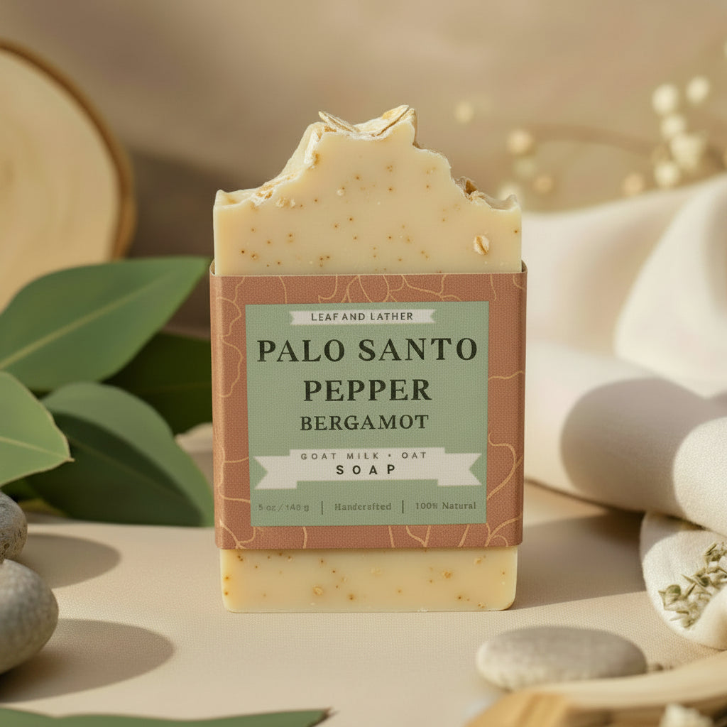 Palo Santo + Black Pepper + Bergamot with Goat Milk & Oats | Artisan Soap Bar 5 oz