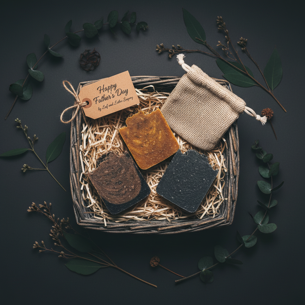 Father's Day Soap Basket Full Square