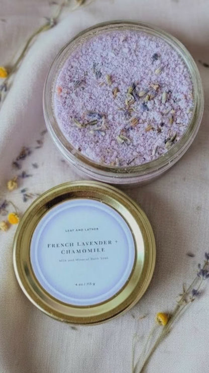 French Lavender + Chamomile - Milk and Mineral Bath Soak 4 oz