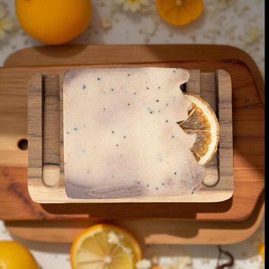 Lemon Poppyseed Cake | Exfoliating Citrus Vanilla Citrus | Artisan Soap Bar - 5 oz