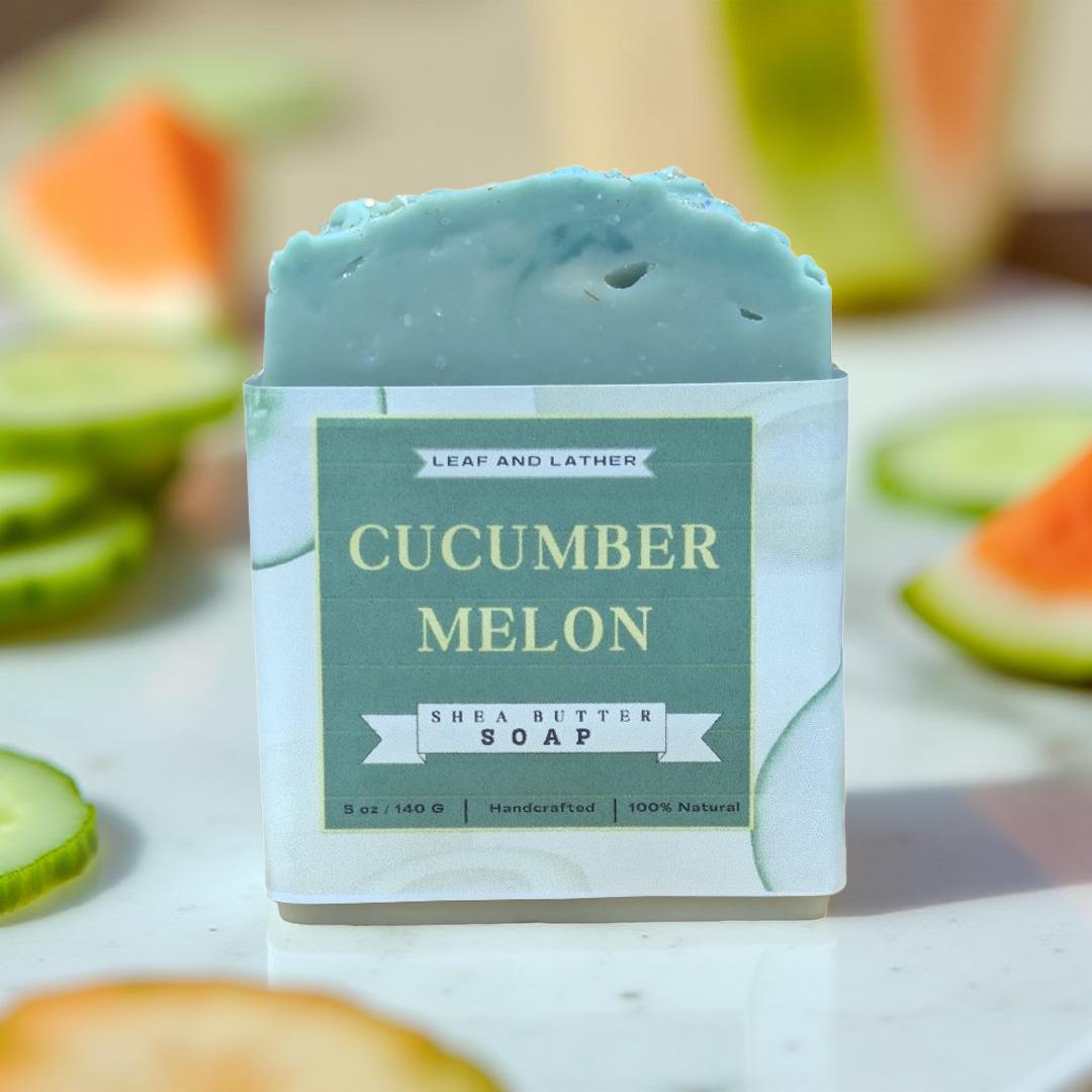 Cucumber Melon Artisan Soap Bar | Fresh Summer Soap | Silk & Kaolin Clay - 5 oz