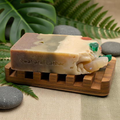 Christmas Tree Artisan Soap Bar | Fresh Pine & Evergreen Holiday Soap | Leaf and Lather 5 oz