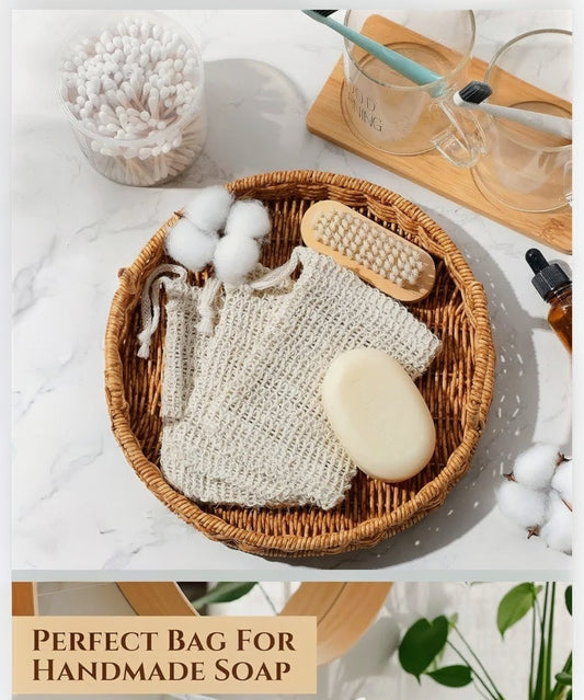 Eco Friendly -  Hemp Soap Loofah Bag | Natural Sisal Exfoliating Pouch