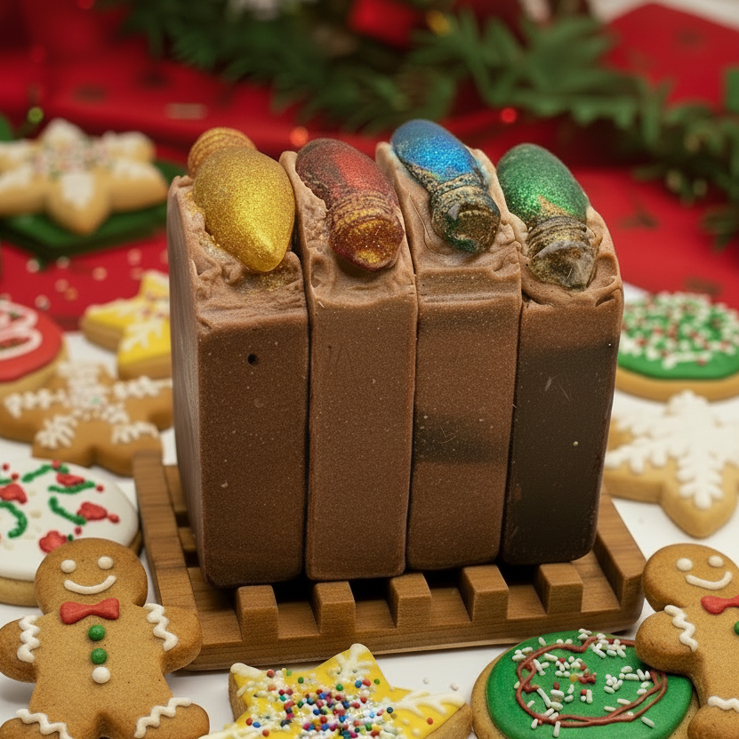 Holiday Christmas Cookies Artisan Soap Bar | Festive Cookie Scented Handmade Soap | Leaf and Lather - 5 oz