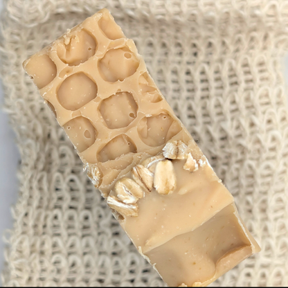 Goat Milk Oats & Honey Artisan Soap Bar | Soothing Homestead Soap | Leaf and Lather 5 oz