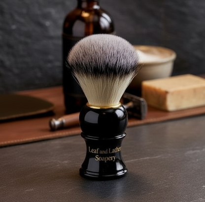 Leaf & Lather Onyx Elite Men’s Shaving Brush