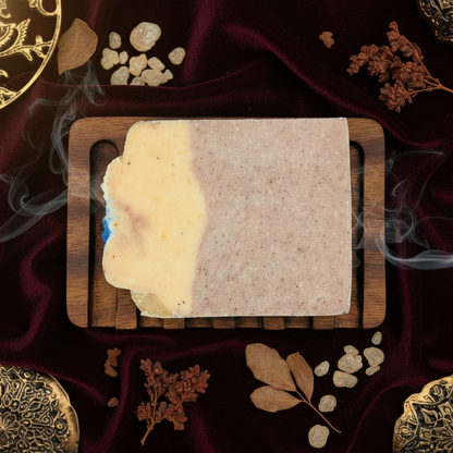 Frankincense & Myrrh Artisan Soap Bar | Red Clay, Silk & Walnut Exfoliant | 5 oz