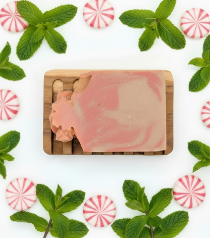 Peppermint Chocolate Cream | Christmas Artisan Bar Soap Bar| Leaf and Lather 5 oz