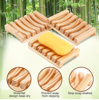 Self-Draining Bamboo Soap Dish | Eco-Friendly Soap Saver Tray