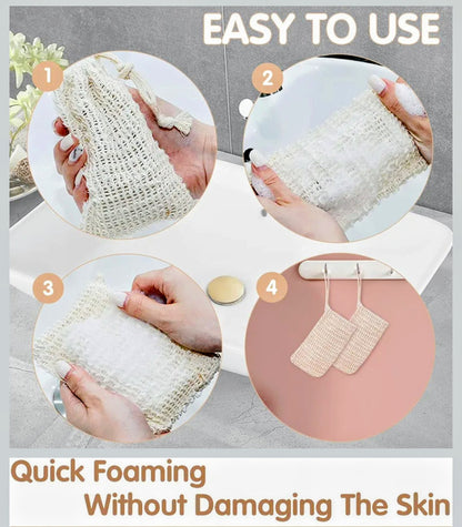 Eco Friendly -  Hemp Soap Loofah Bag | Natural Sisal Exfoliating Pouch