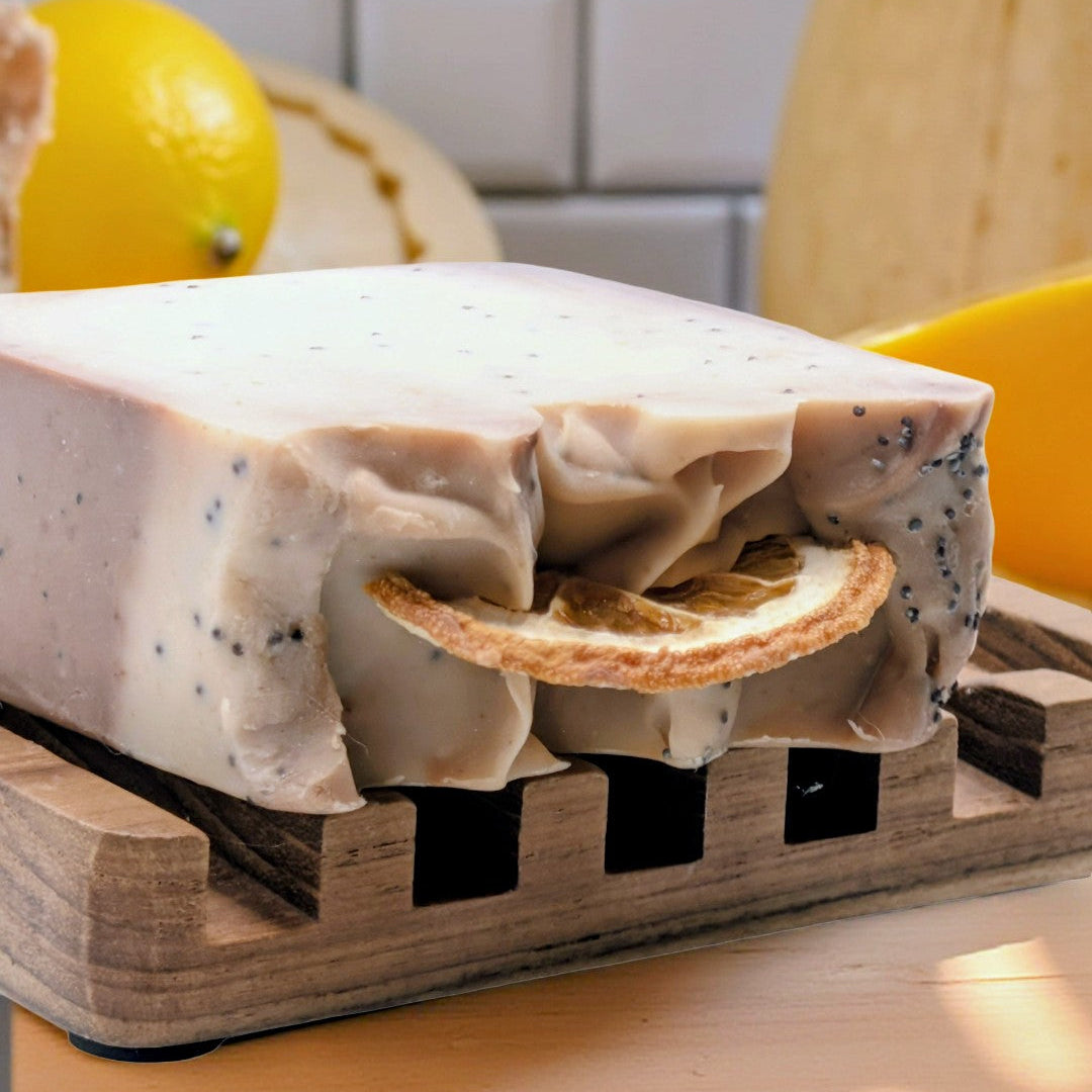 Lemon Poppyseed Cake | Exfoliating Citrus Vanilla Citrus | Artisan Soap Bar - 5 oz
