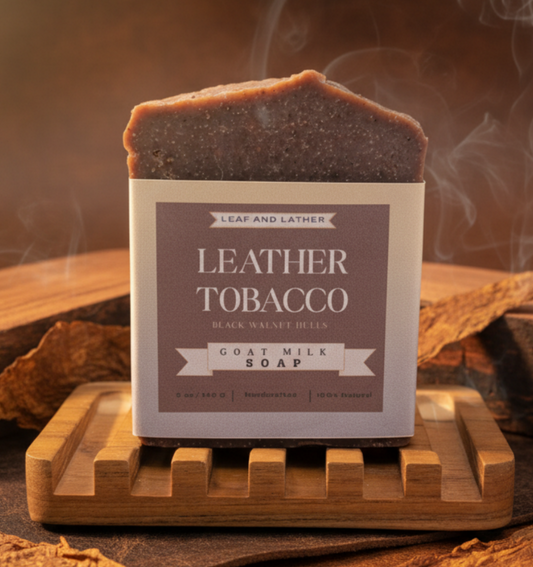 Sweet Tobacco + Leather and Goat Milk | Men's Artisan Luxury Soap Bar - 5 oz