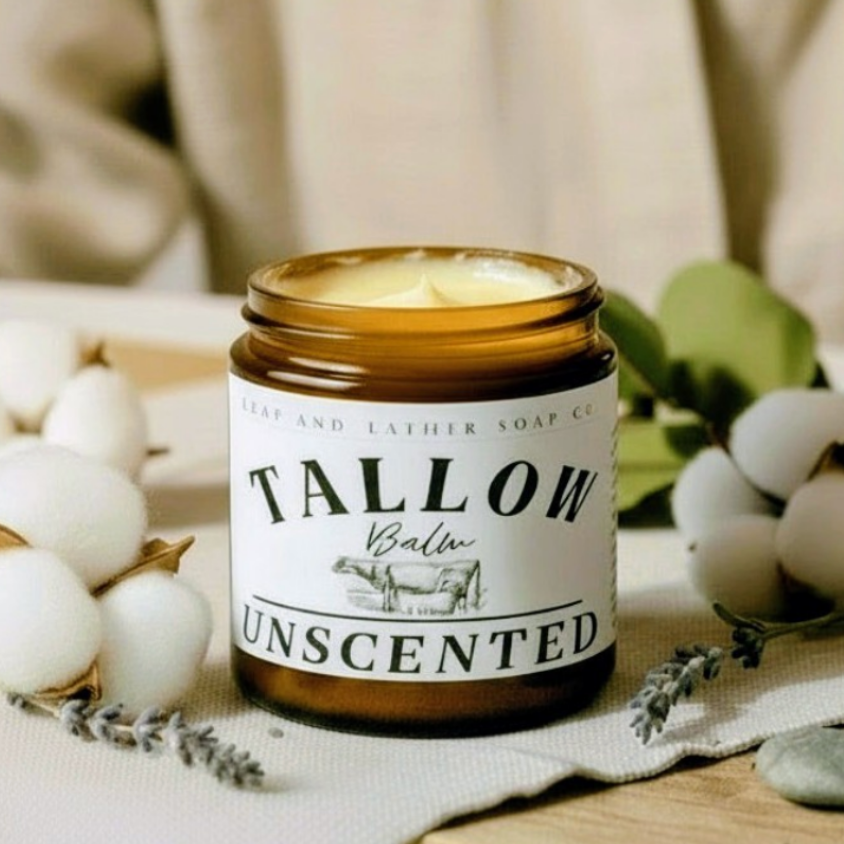 Leaf and Lather - Grass-Fed Tallow Balm Moisturizer | 4 oz - UNSCENTED