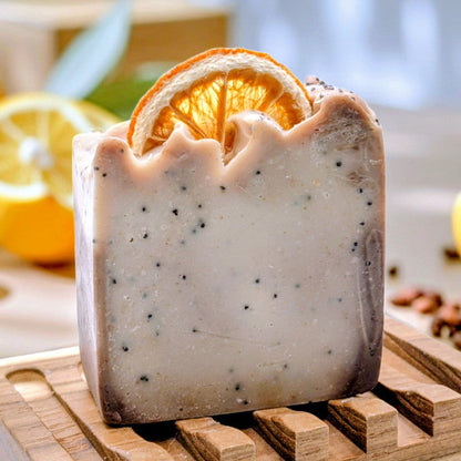 Lemon Poppyseed Cake | Exfoliating Citrus Vanilla Citrus | Artisan Soap Bar - 5 oz