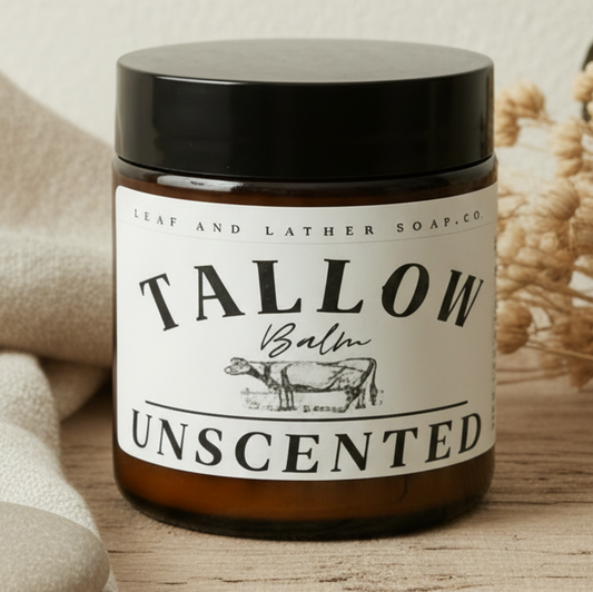 Leaf and Lather - Grass-Fed Tallow Balm Moisturizer | 4 oz - UNSCENTED