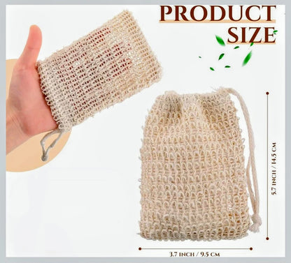 Eco Friendly -  Hemp Soap Loofah Bag | Natural Sisal Exfoliating Pouch