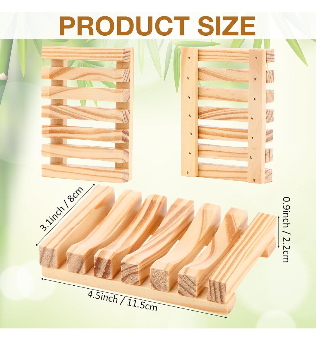 Self-Draining Bamboo Soap Dish | Eco-Friendly Soap Saver Tray