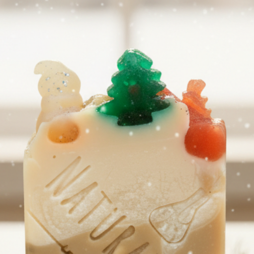 Christmas Tree Artisan Soap Bar | Fresh Pine & Evergreen Holiday Soap | Leaf and Lather 5 oz